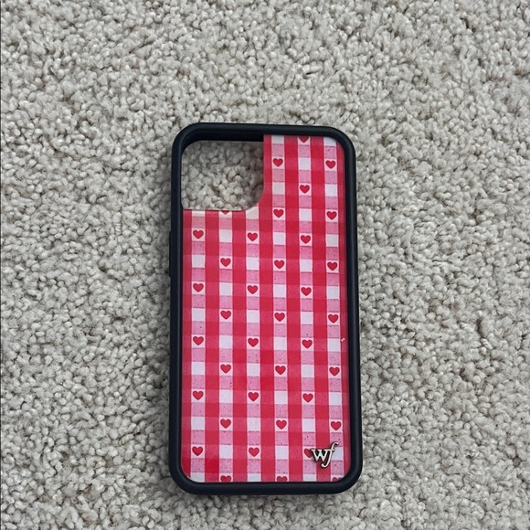 Wildflowers Accessories - Wildflower red heart gingham iPhone 13 case